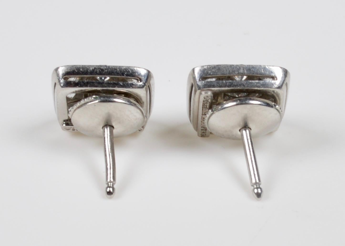 Tiffany & Co. Platinum and Diamond Earrings 2.4 Carats In Good Condition In London, GB