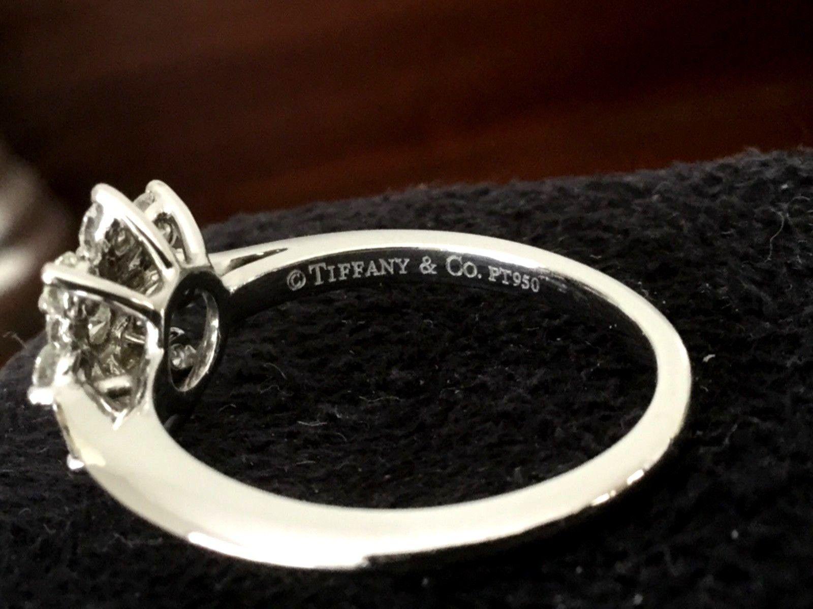 Tiffany & Co. Platinum and Diamond Flower Ring .60 Carat For Sale 2