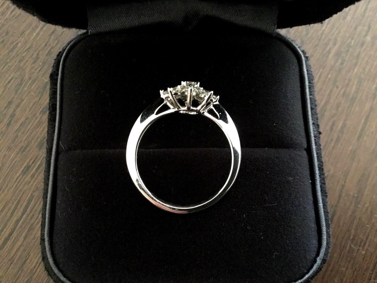 Tiffany & Co. Platinum and Diamond Flower Ring .60 Carat For Sale 3