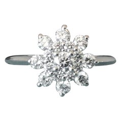 Tiffany & Co. Platinum and Diamond Flower Ring .60 Carat