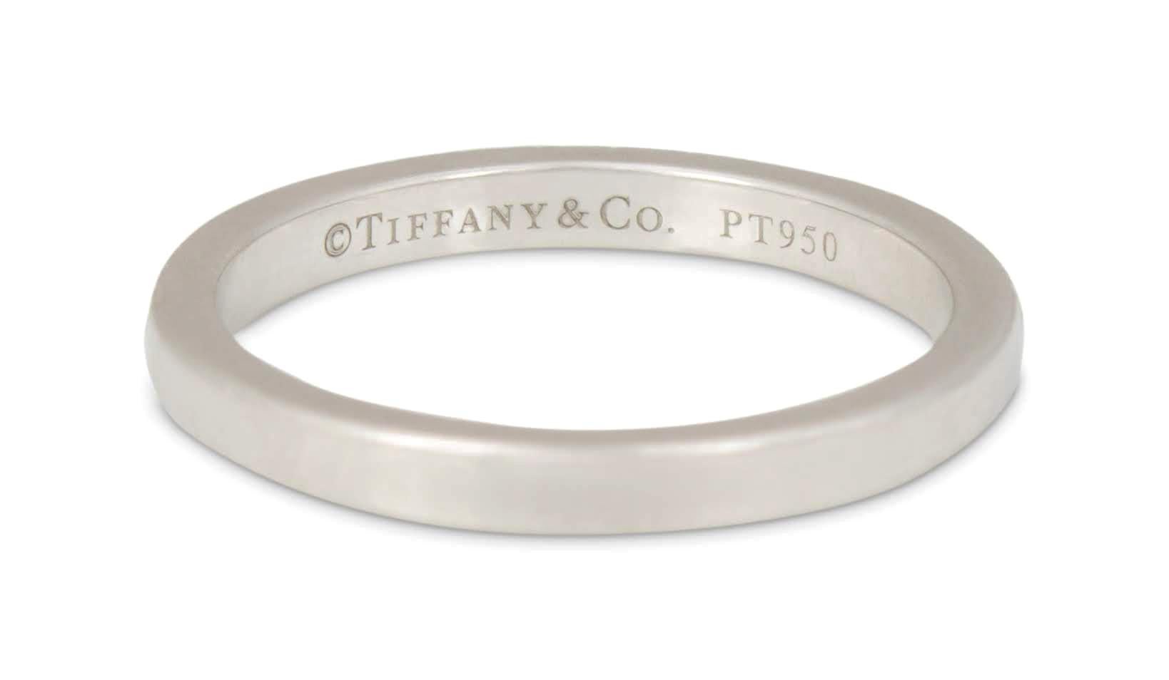 Round Cut Tiffany & Co. Platinum and Diamond Half-Band