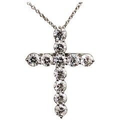Tiffany & Co. Platinum and Diamond Large Size Cross