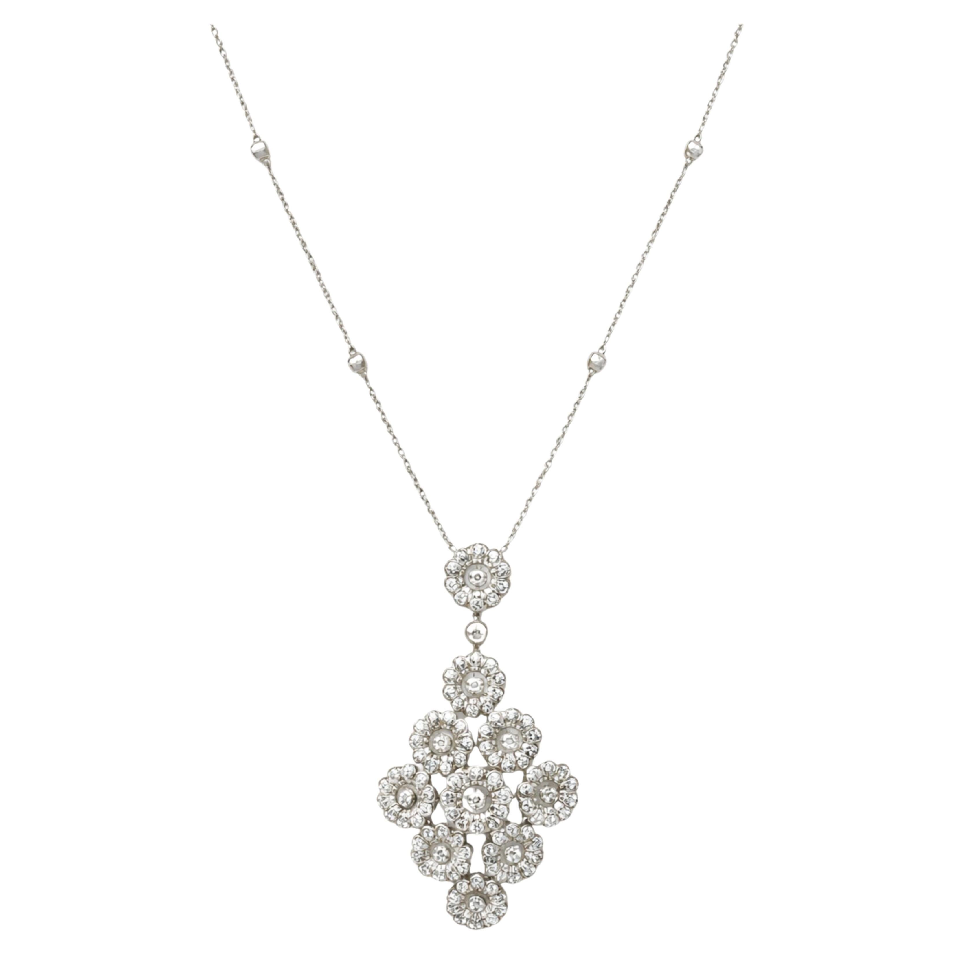 Tiffany & Co. Platinum and Diamond Pendant Necklace