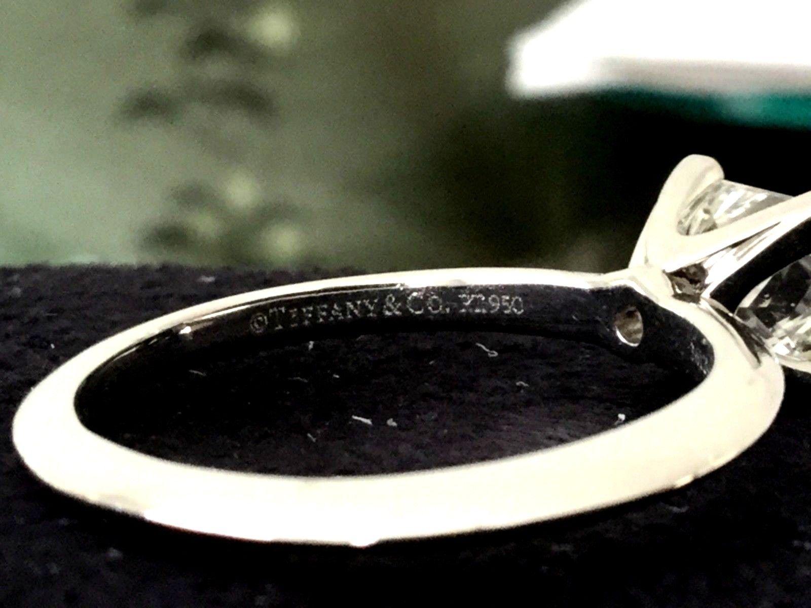 Tiffany & Co. Platinum and Diamond Princess Cut Engagement Ring 1.00 Carat I VS1 5