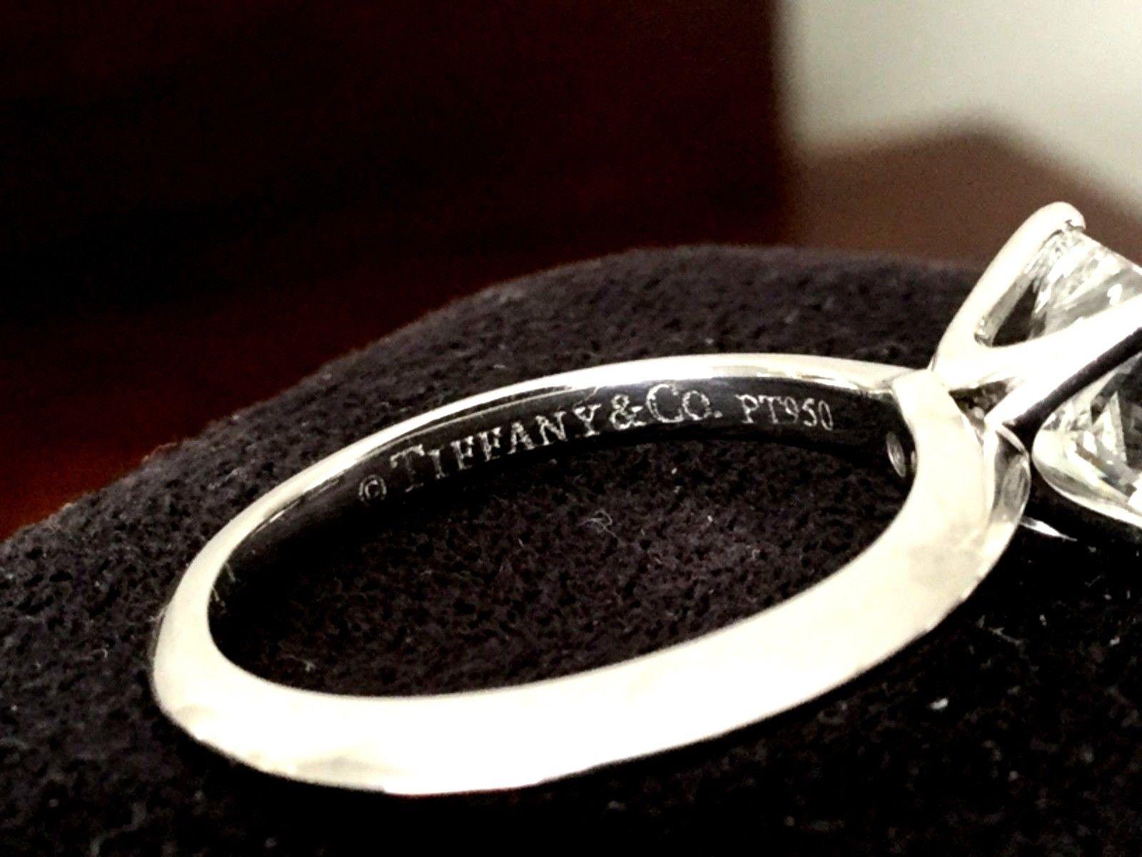 Tiffany & Co. Platinum and Diamond Princess Cut Engagement Ring 1.07 Carat F VS1 3