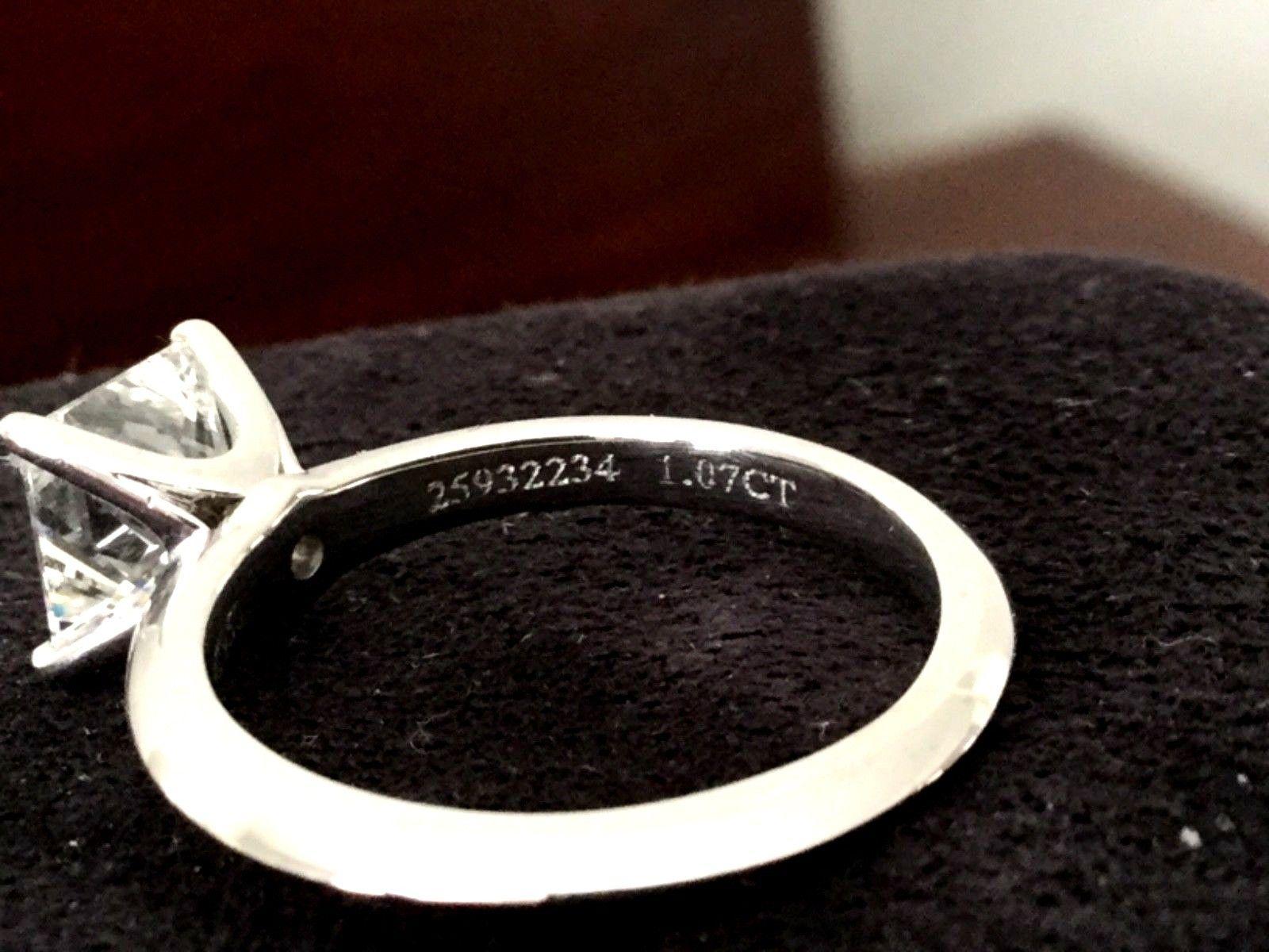 Tiffany & Co. Platinum and Diamond Princess Cut Engagement Ring 1.07 Carat F VS1 4
