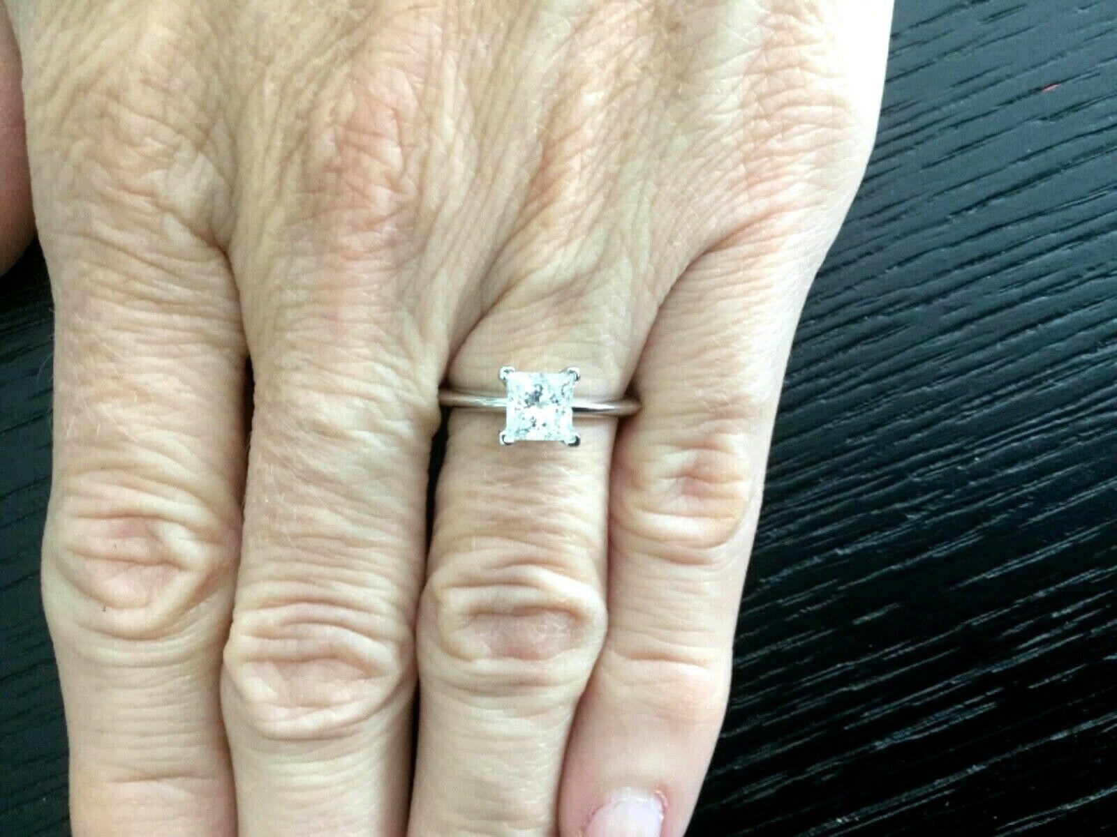 Tiffany & Co. Platinum and Diamond Princess Cut Ring 1.26 Carat F VS1 1