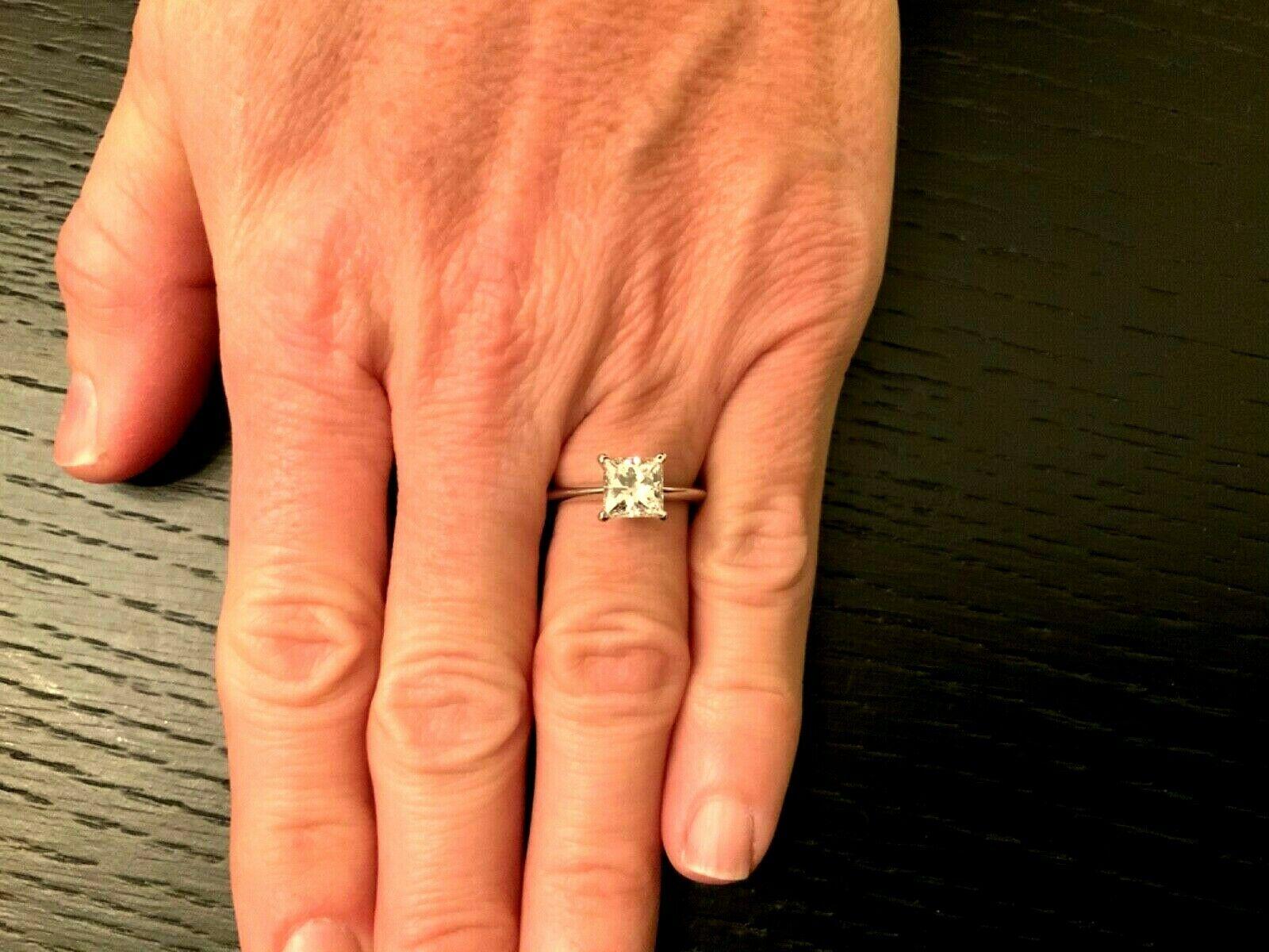 Tiffany & Co. Platinum and Diamond Princess Cut Ring 1.71 Carat H VS1 1