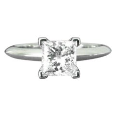 Tiffany & Co. Platinum and Diamond Princess Cut Ring .51 Carat H VVS2