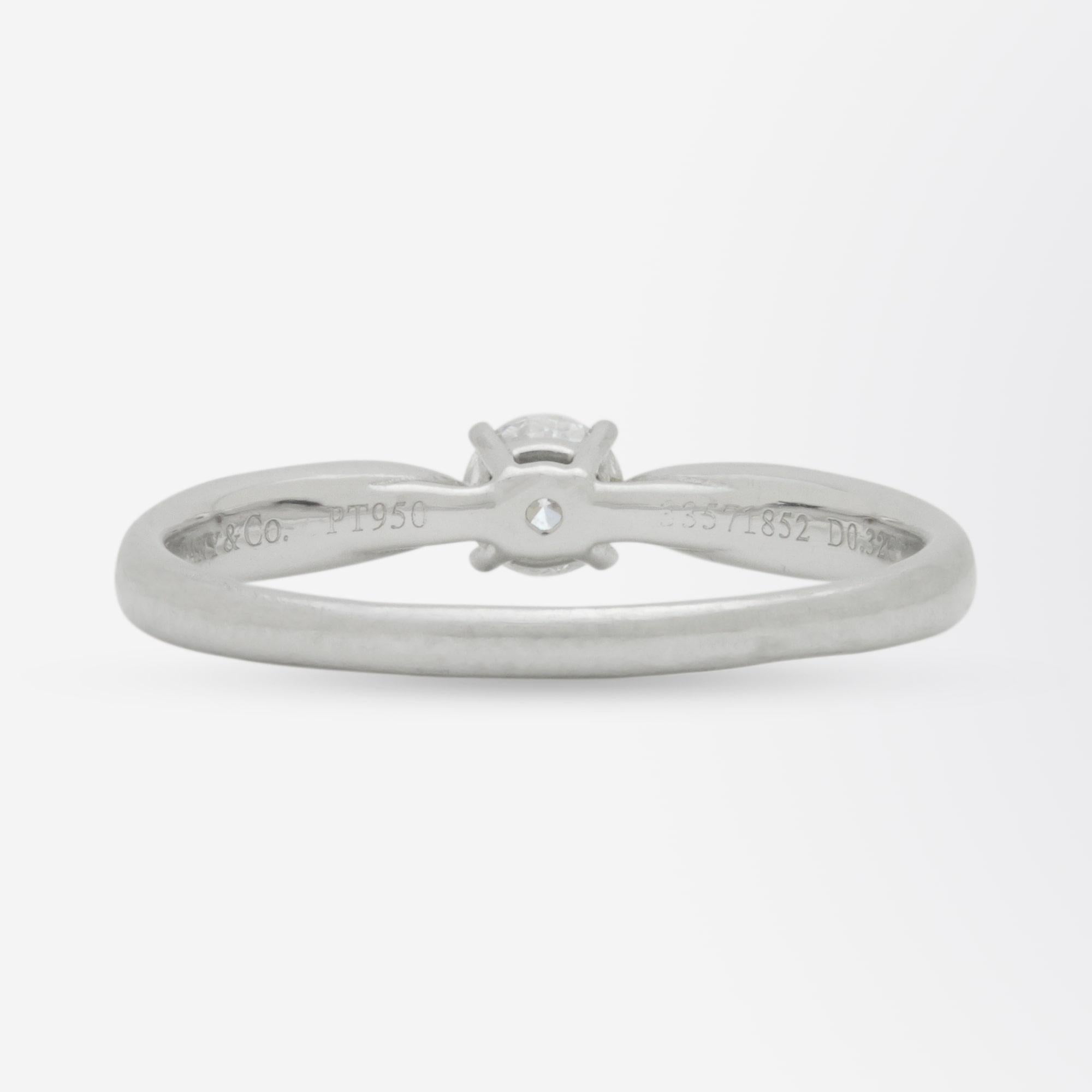 Modern Tiffany & Co. Platinum and Diamond Ring For Sale