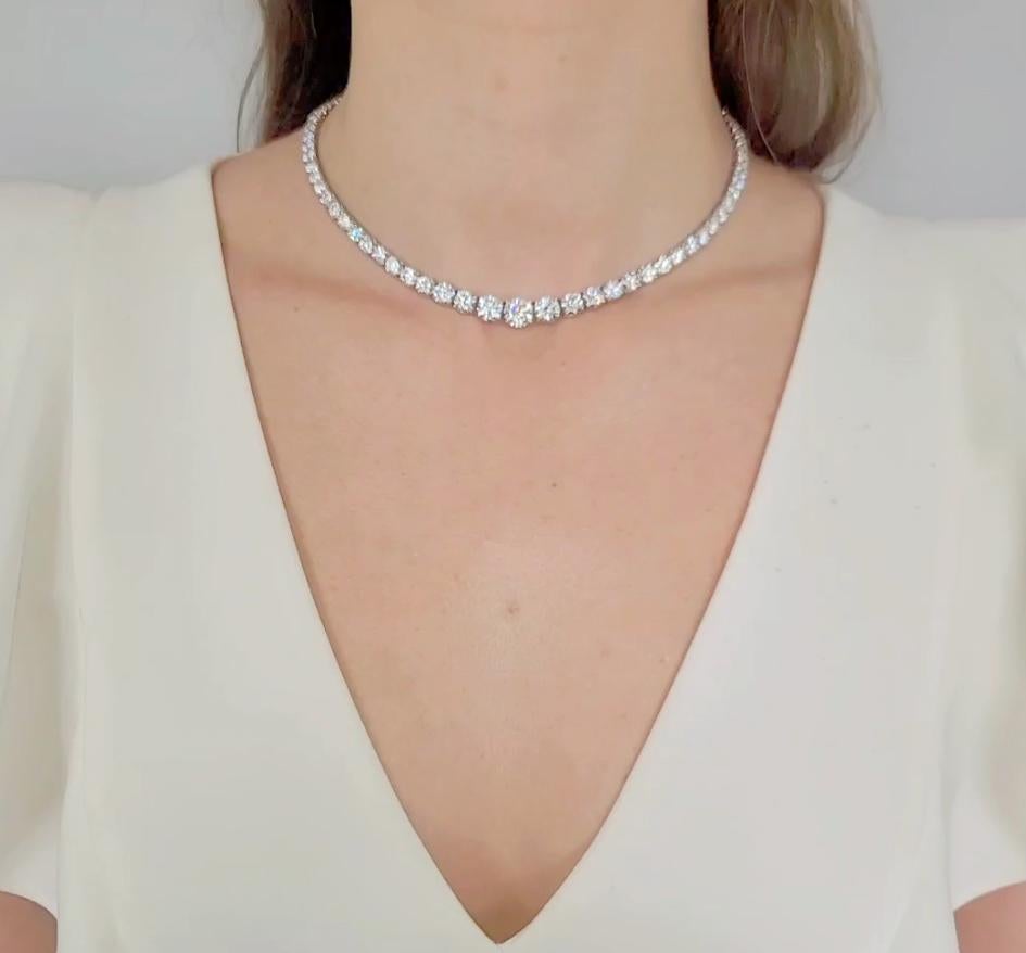 Artist Tiffany & Co Platinum and Diamond Riviera Necklace For Sale