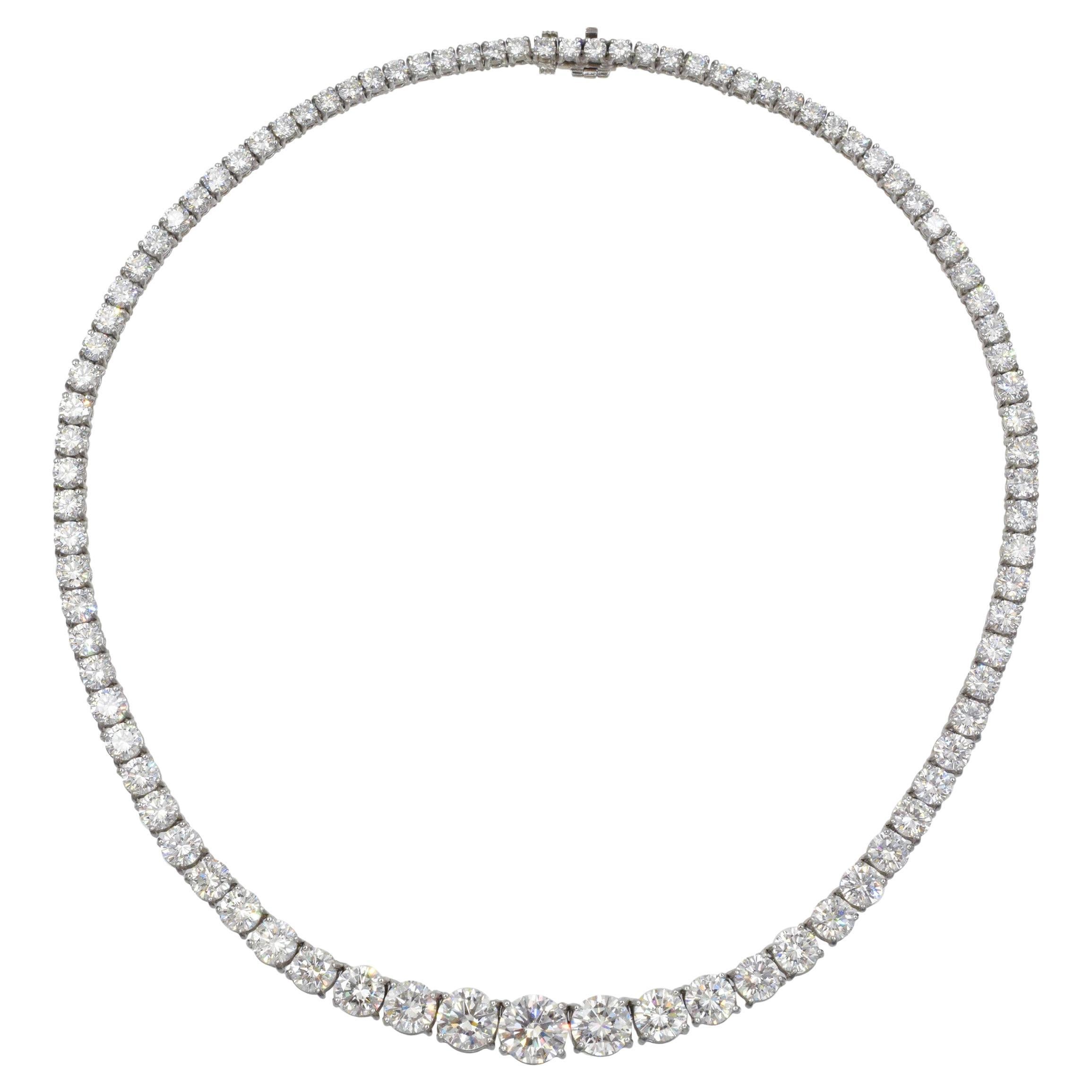 Tiffany & Co Platinum and Diamond Riviera Necklace 