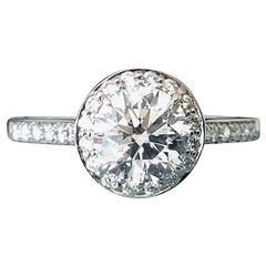 Tiffany & Co. Platinum and Diamond Round Engagement Ring 1.03 Carat H VVS2