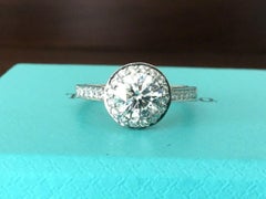 Tiffany & Co. Platinum and Diamond Round Engagement Ring 1.03 Carat H VVS2