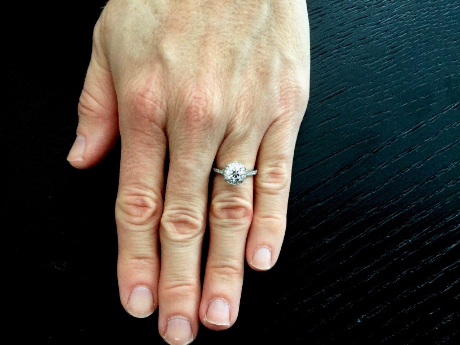 Women's Tiffany & Co. Platinum and Diamond Round Engagement Ring 1.29 Carat