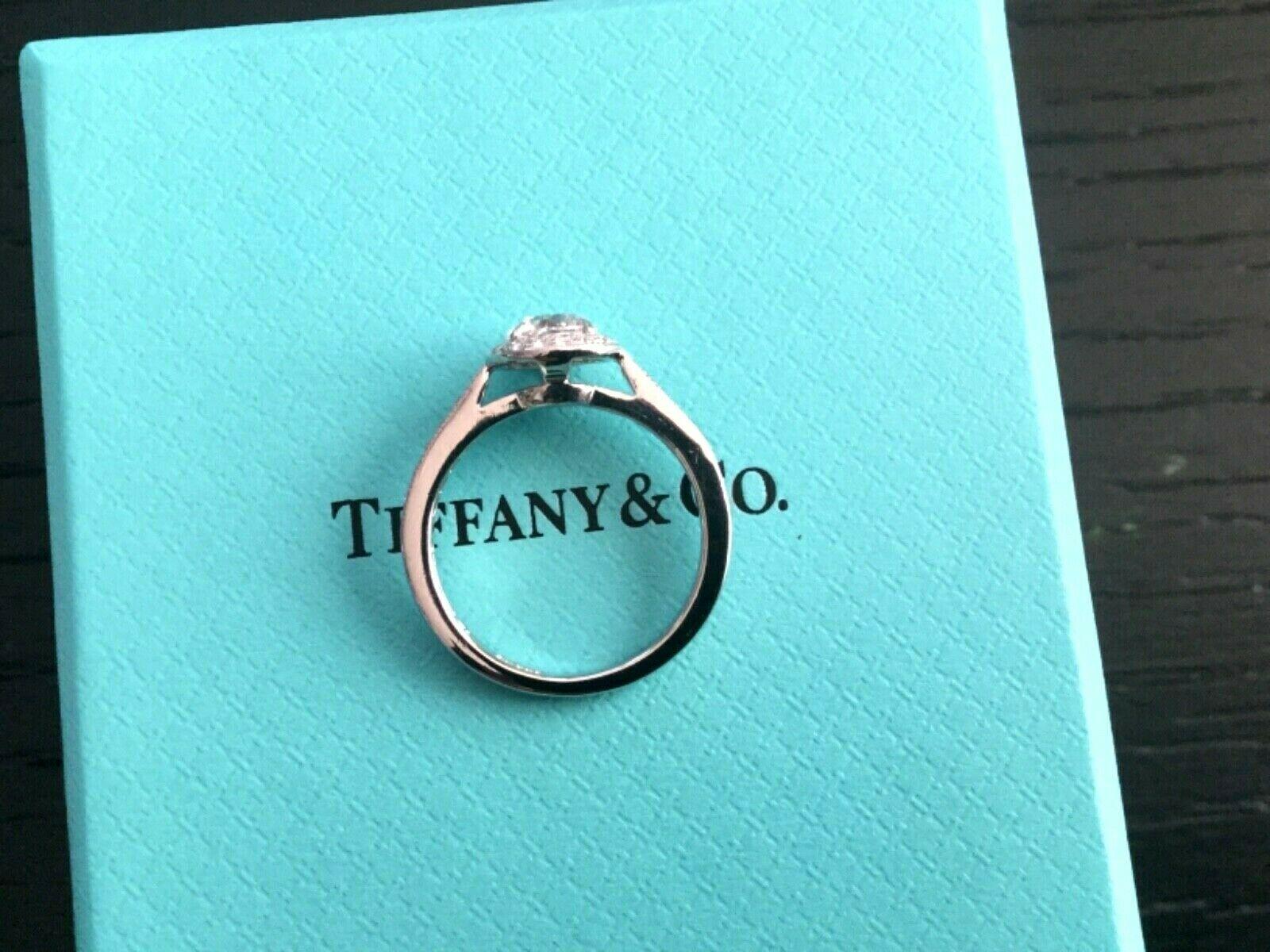 Tiffany & Co. Platinum and Diamond Round Engagement Ring E VS1 Triple Excellent For Sale 5