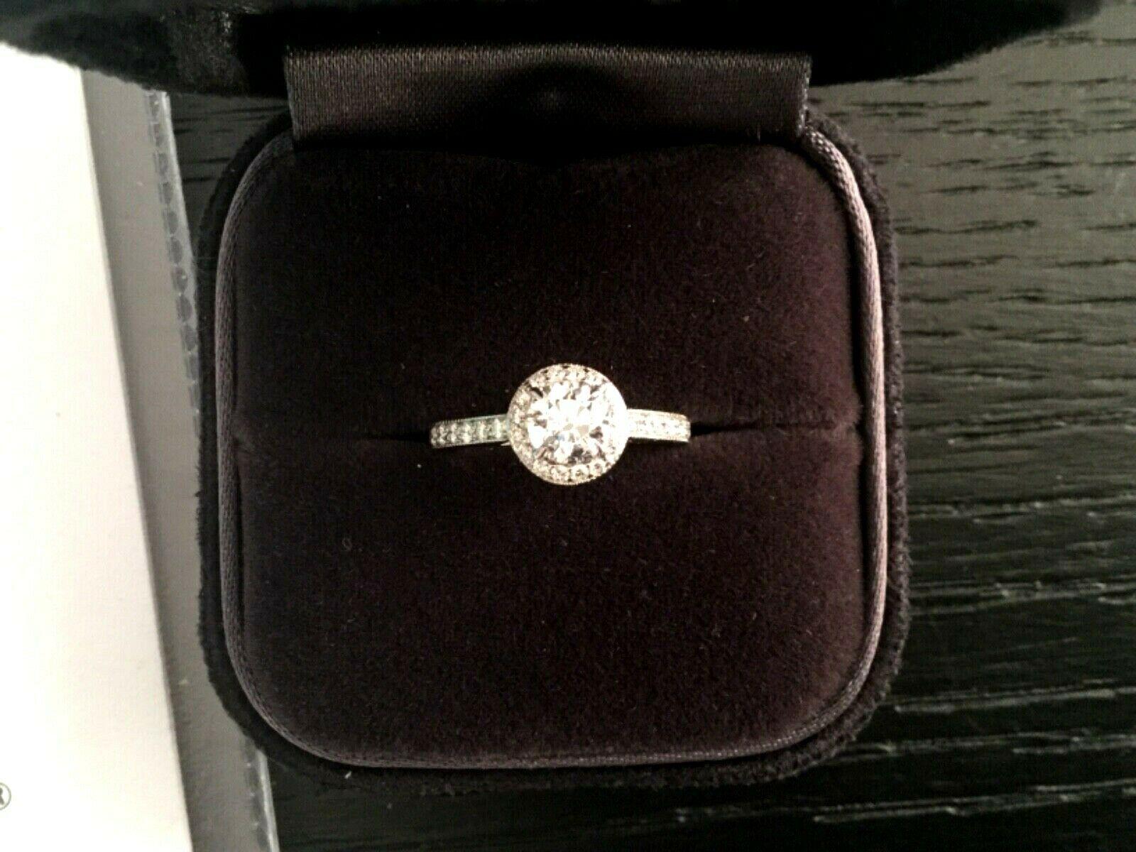 Tiffany & Co. Platinum and Diamond Round Engagement Ring E VS1 Triple Excellent For Sale 2