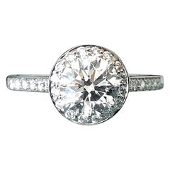 Tiffany & Co. Platinum and Diamond Round Engagement Ring E VS1 Triple Excellent