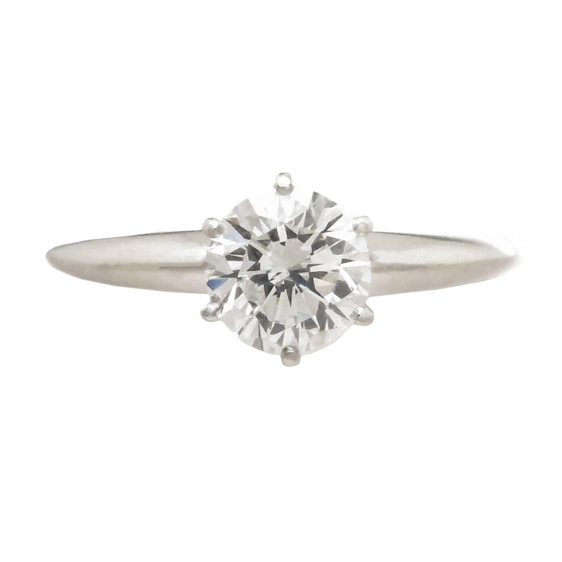Tiffany & Co. Platinum and Diamond Solitaire Engagement Ring, 1972
