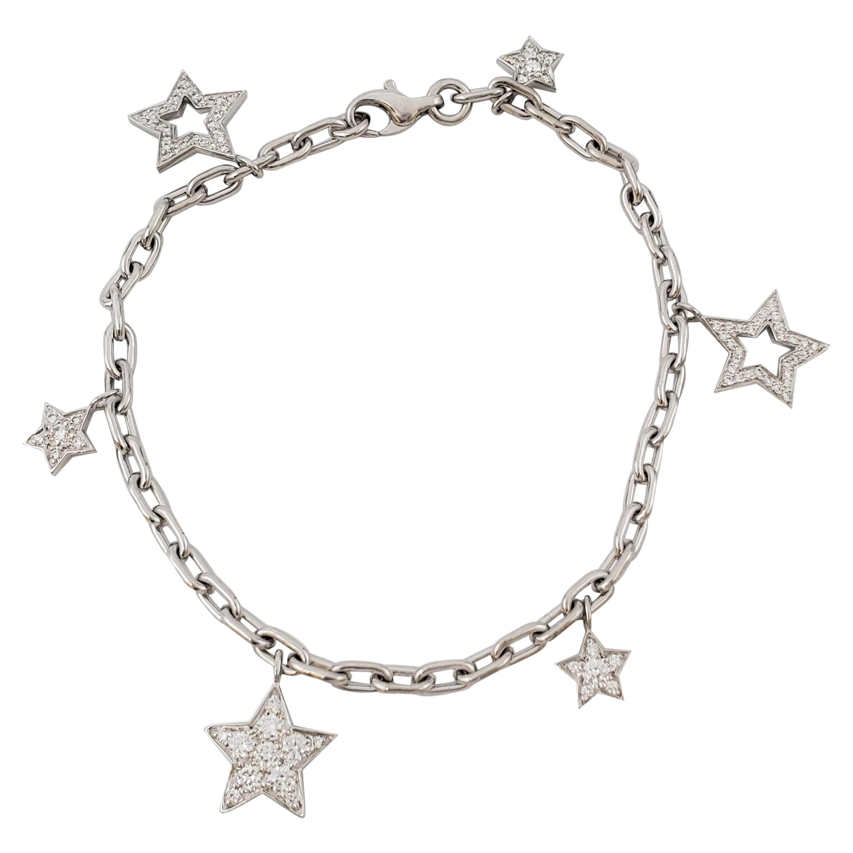 Tiffany & Co. Platinum and Diamond Star Charm Bracelet