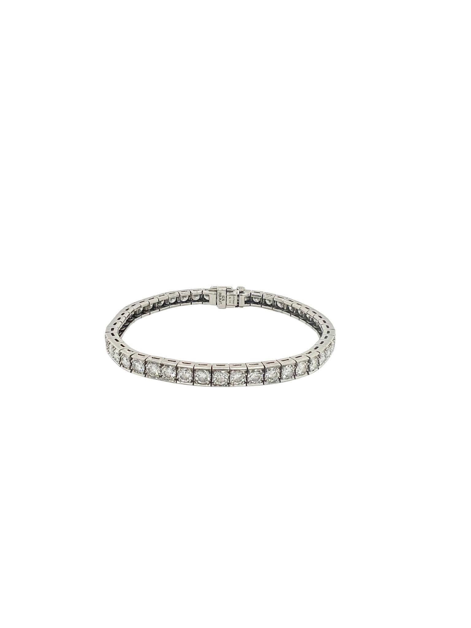 Round Cut Tiffany & Co. Platinum and Diamond Straightline Bracelet For Sale