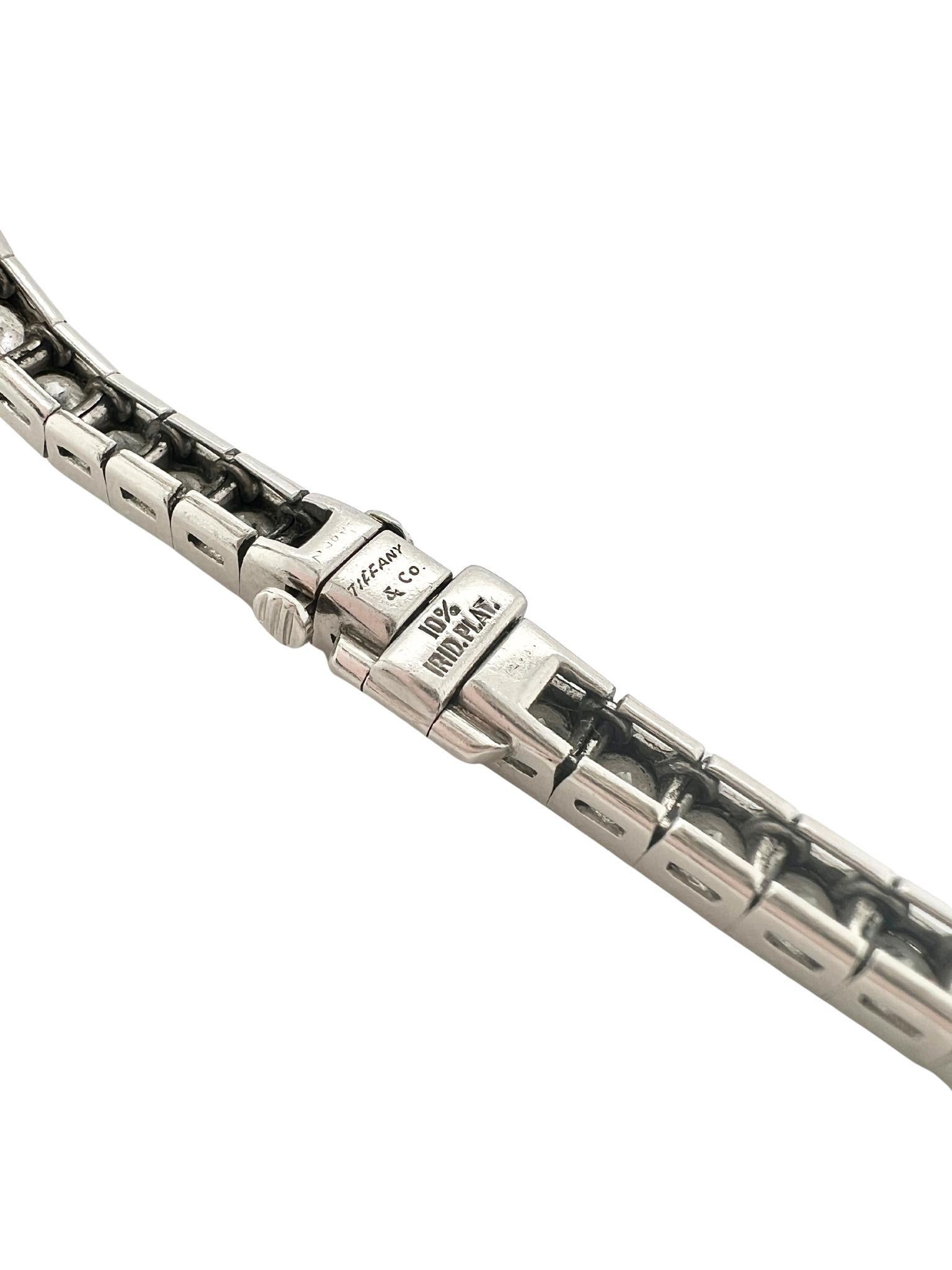 Tiffany & Co. Platinum and Diamond Straightline Bracelet In Excellent Condition For Sale In New York, NY