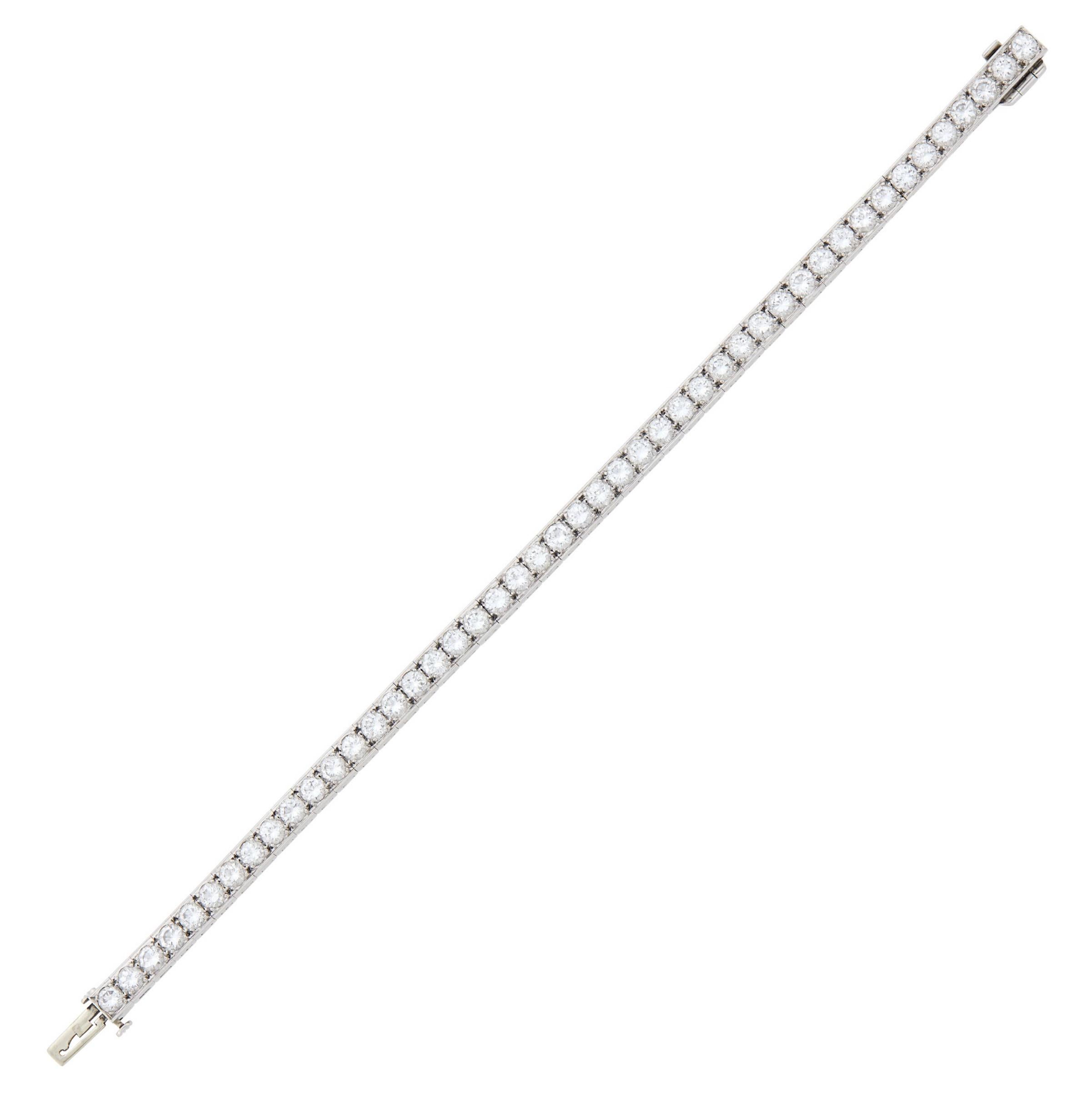 Women's Tiffany & Co. Platinum and Diamond Straightline Bracelet For Sale