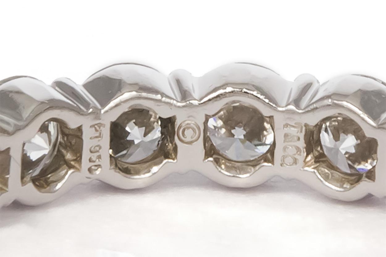 Tiffany & Co. Platinum and Diamond Tiffany Embrace Band Ring In Good Condition In Tustin, CA