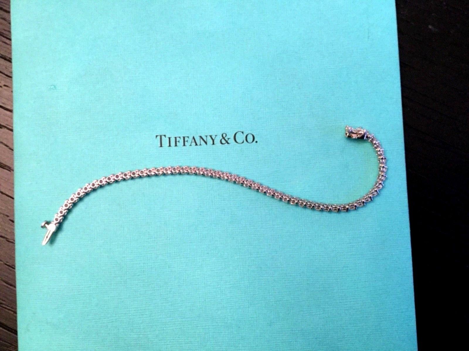 Tiffany & Co. Platinum and Diamond Victoria Tennis Bracelet 3.30 Carat 1