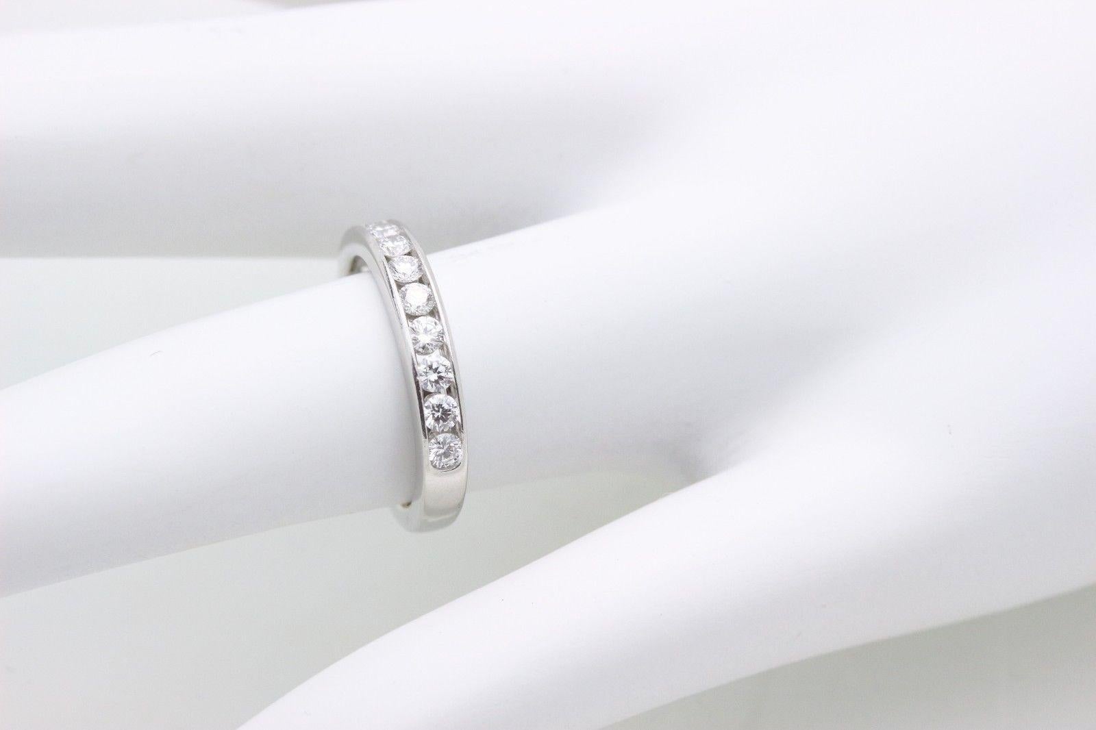 Tiffany & Co. Platinum and Diamond Wedding Band Ring 2.5 MM In Excellent Condition For Sale In San Diego, CA