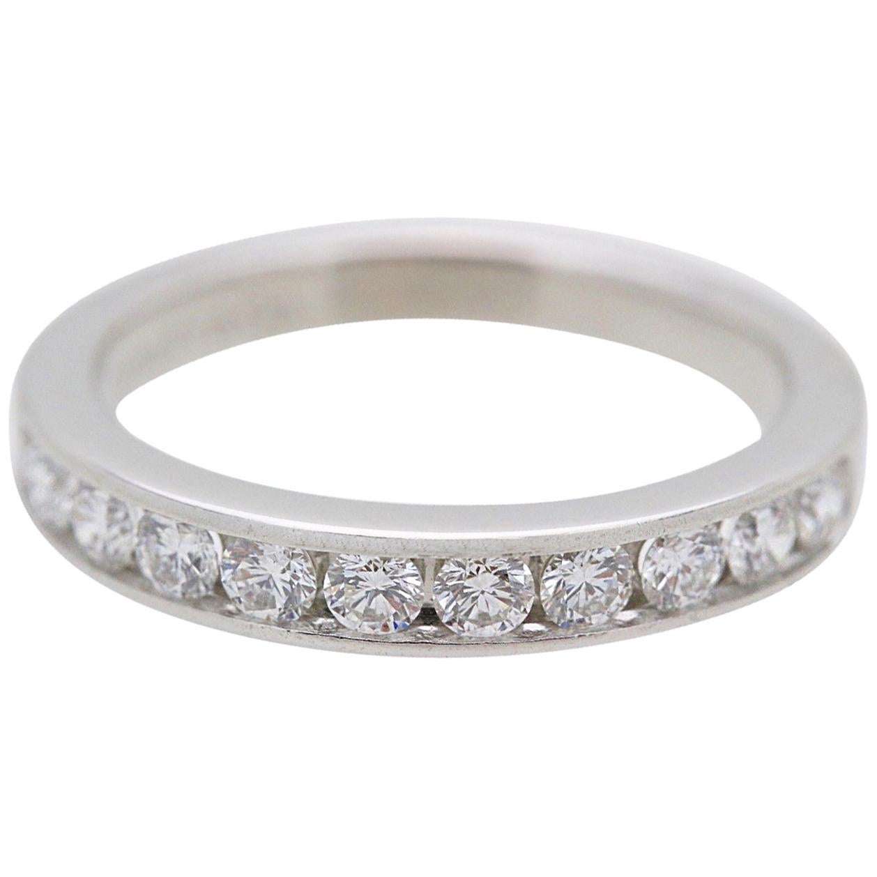 Tiffany & Co. Platinum and Diamond Wedding Band Ring 2.5 MM