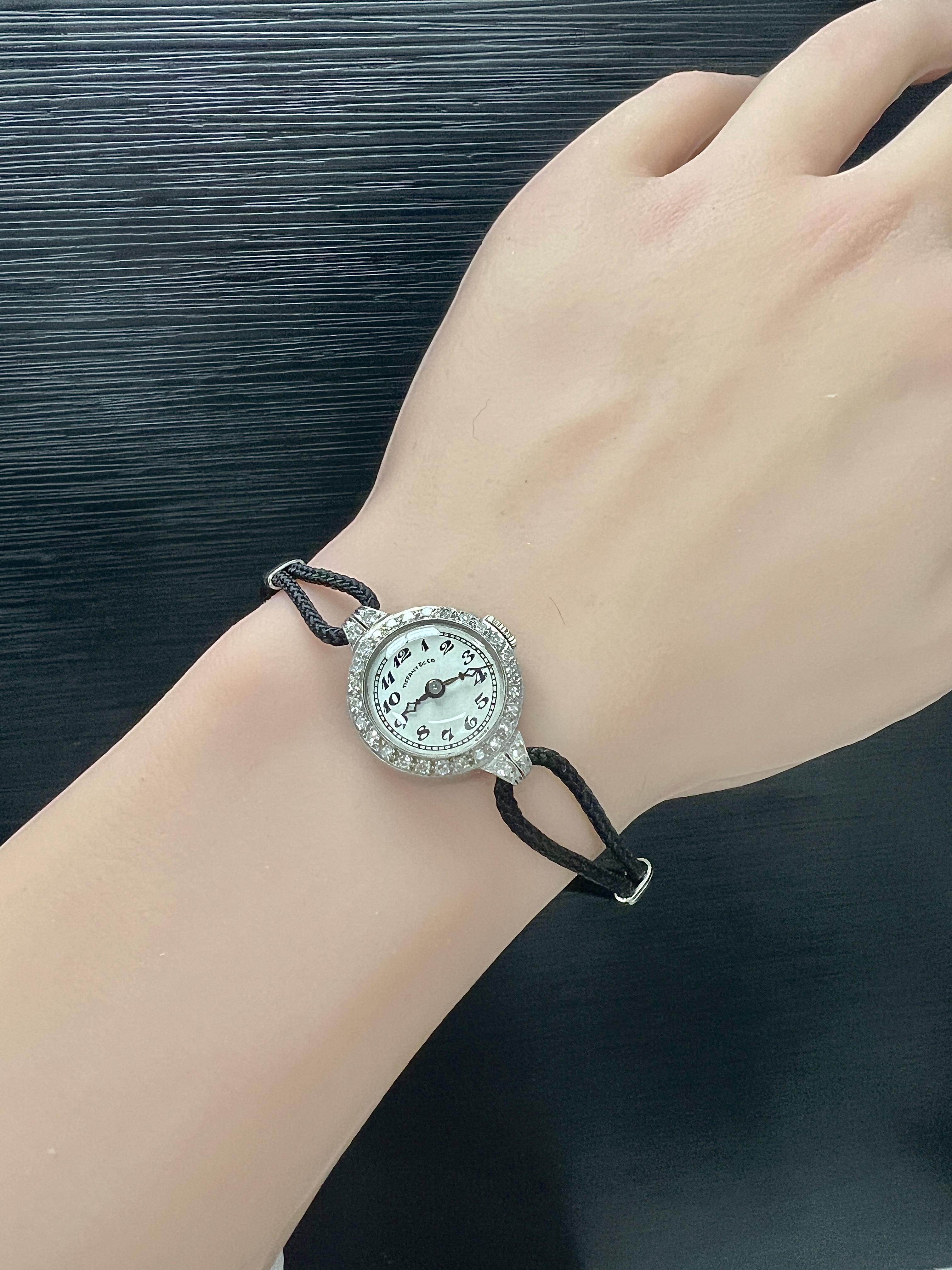 De las mujeres Tiffany & Co. Reloj de pulsera de platino y diamantes en venta
