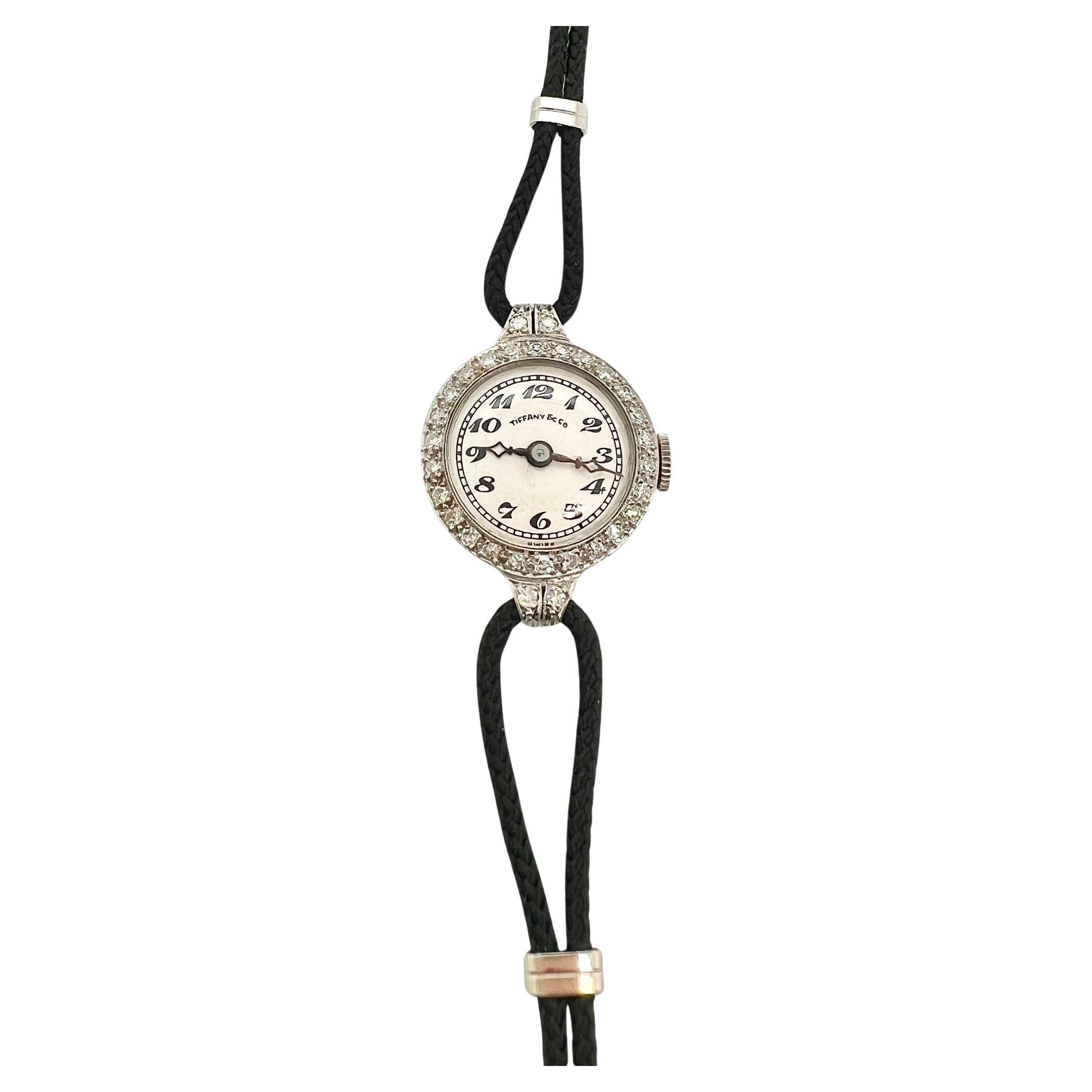 Tiffany & Co. Platin- und Diamant-Armbanduhr