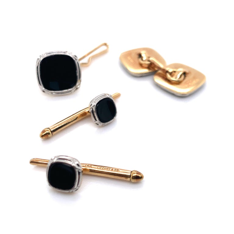 Tiffany & Co. Platinum and Gold Cufflinks Set For Sale 2
