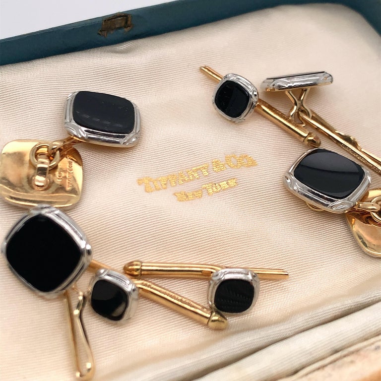 Tiffany & Co. Platinum and Gold Cufflinks Set For Sale 3