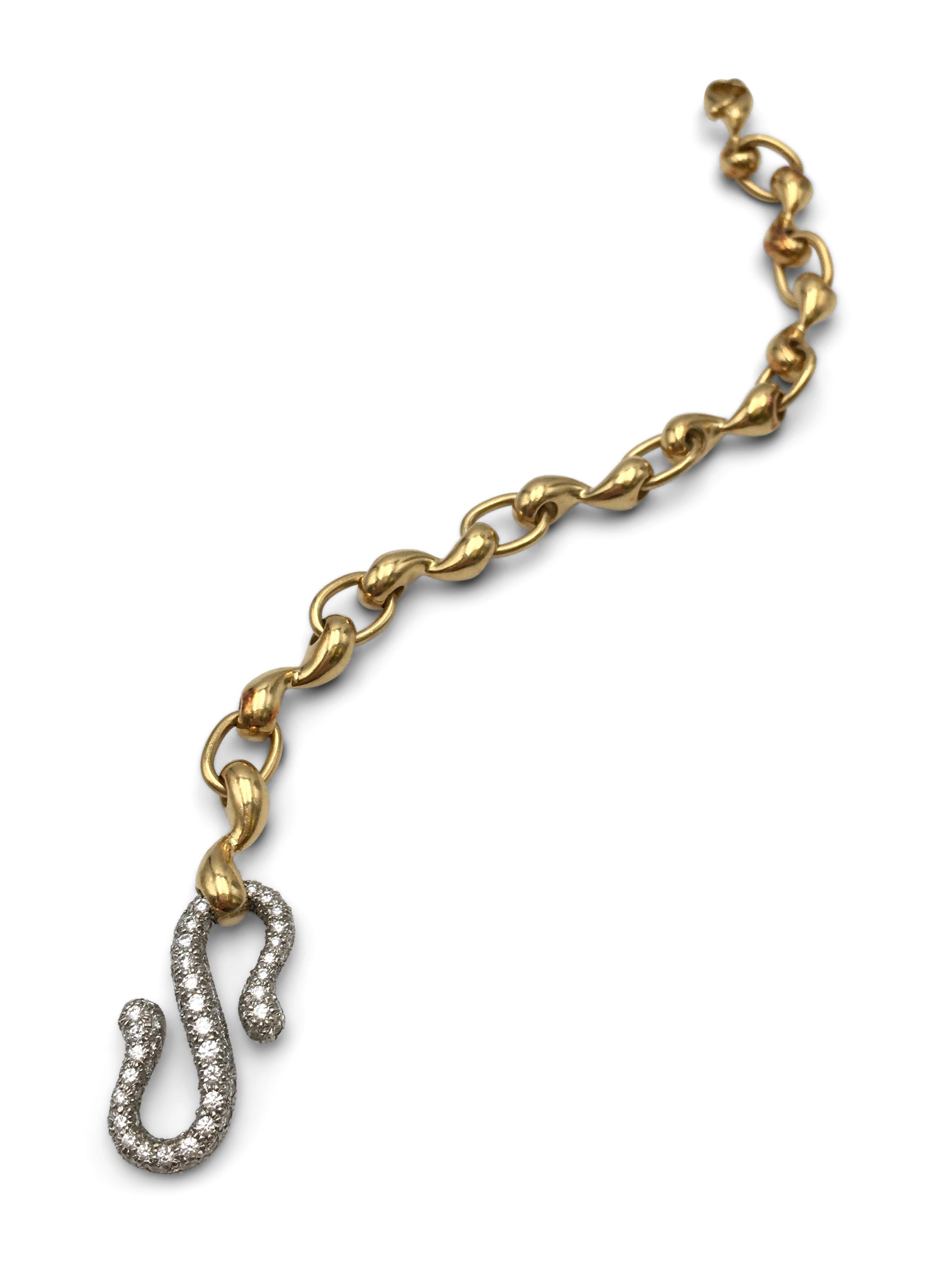 Round Cut Tiffany & Co. Platinum and Gold Pave Diamond Bracelet