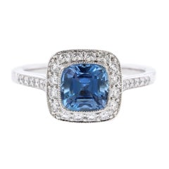 Tiffany & Co. Platinum Aquamarine and Diamond Legacy Ring