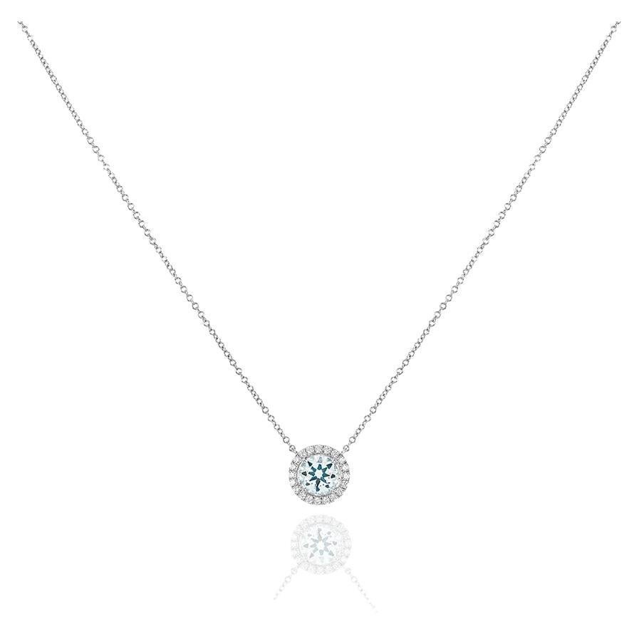 Tiffany & Co. Pendentif aigue-marine et diamant Soleste en platine