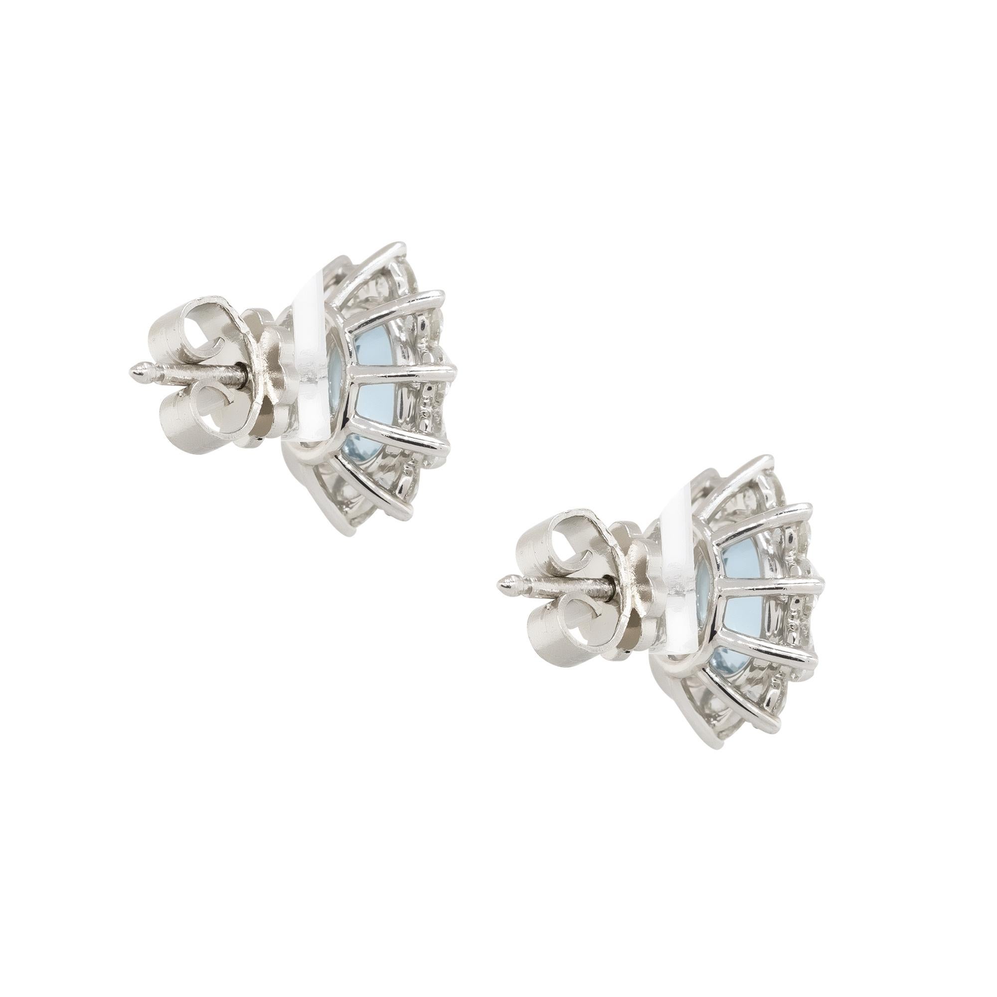 platinum aquamarine earrings