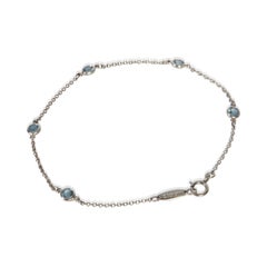 Tiffany & Co. Platinum Aquamarine Elsa Peretti Color By The Yard Bracelet