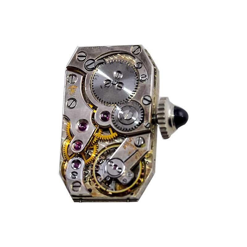 Tiffany & Co. Platinum Art Deco Ladies Diamond Dress Watch with Geneva Seal 1920 5