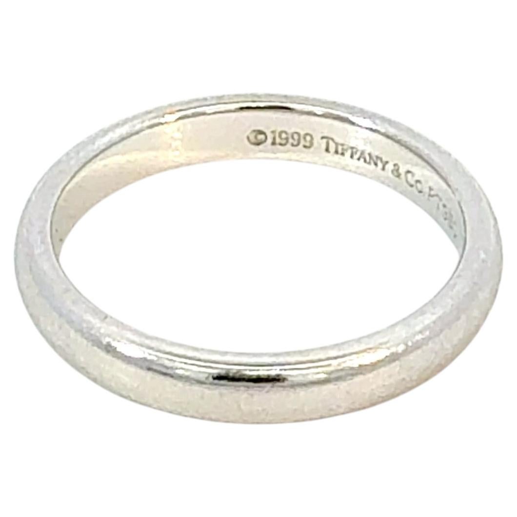 Tiffany & Co Platinum Band Ring Size 5, 3 mm Height Estate