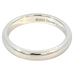 Tiffany & Co Platinum Band Ring Size 5, 3 mm Height Estate