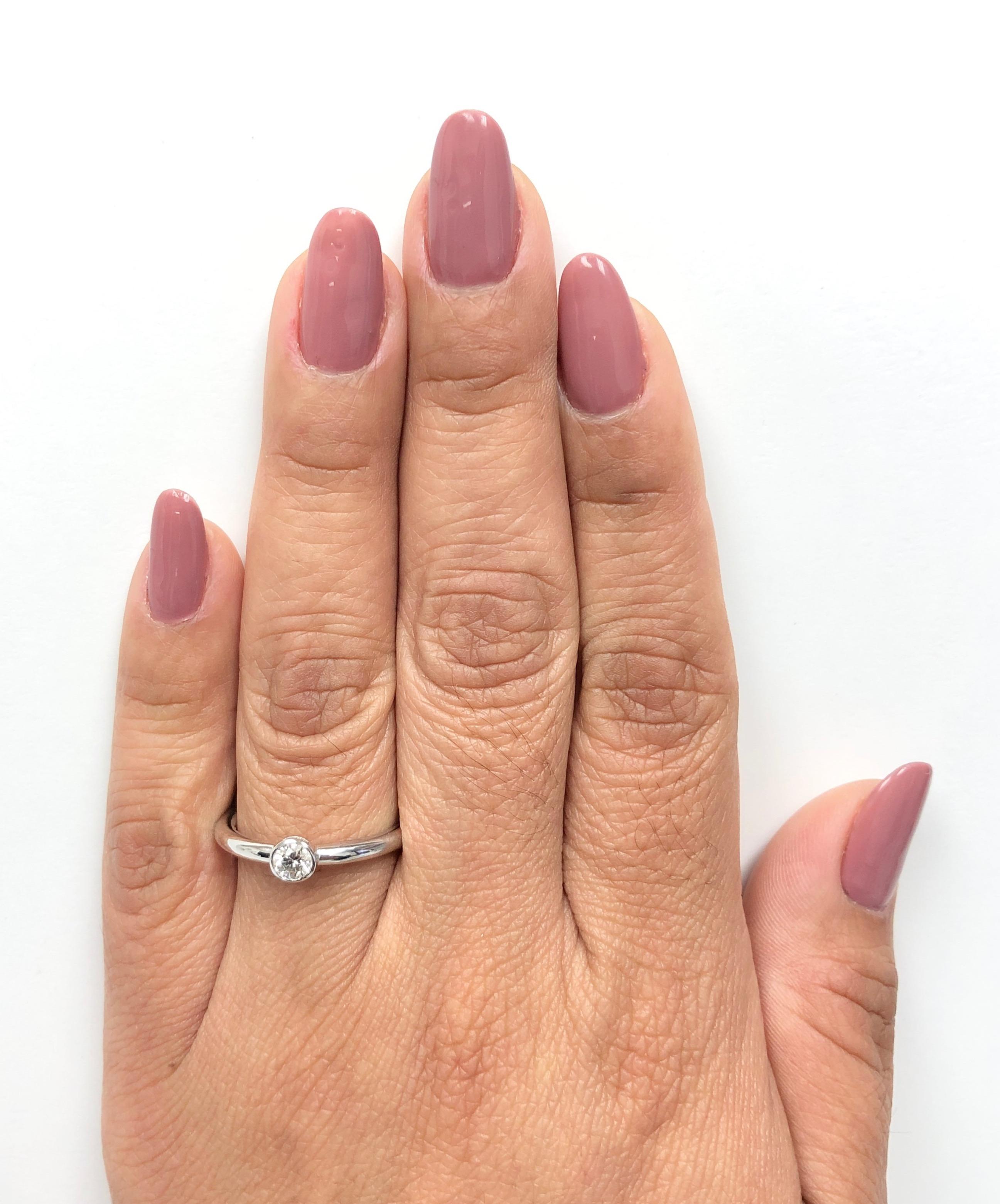 Tiffany & Co. Platinum Bezel Diamond Engagement Ring 0.24 Cts IVVS1 1