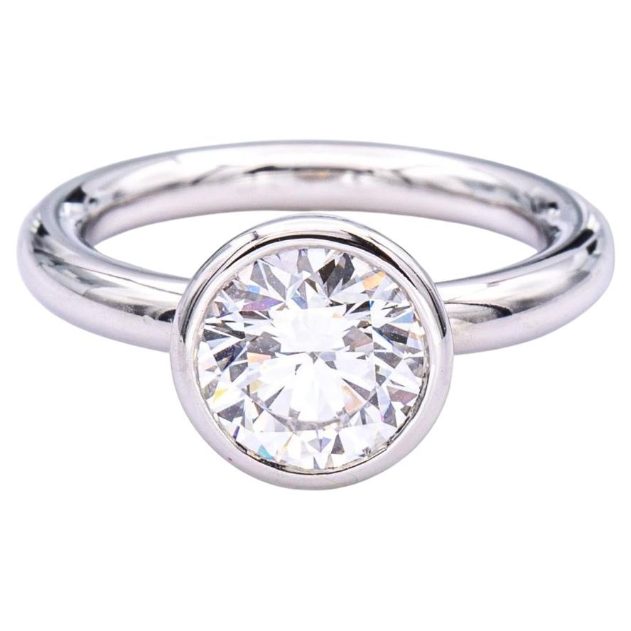 Tiffany & Co. Platinum Bezel Diamond Engagement Ring 1.57 cts EVVS2