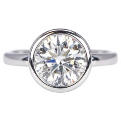 Tiffany & Co. Platinum Bezel Set 2.31 Carat Diamond Solitaire Engagement Ring