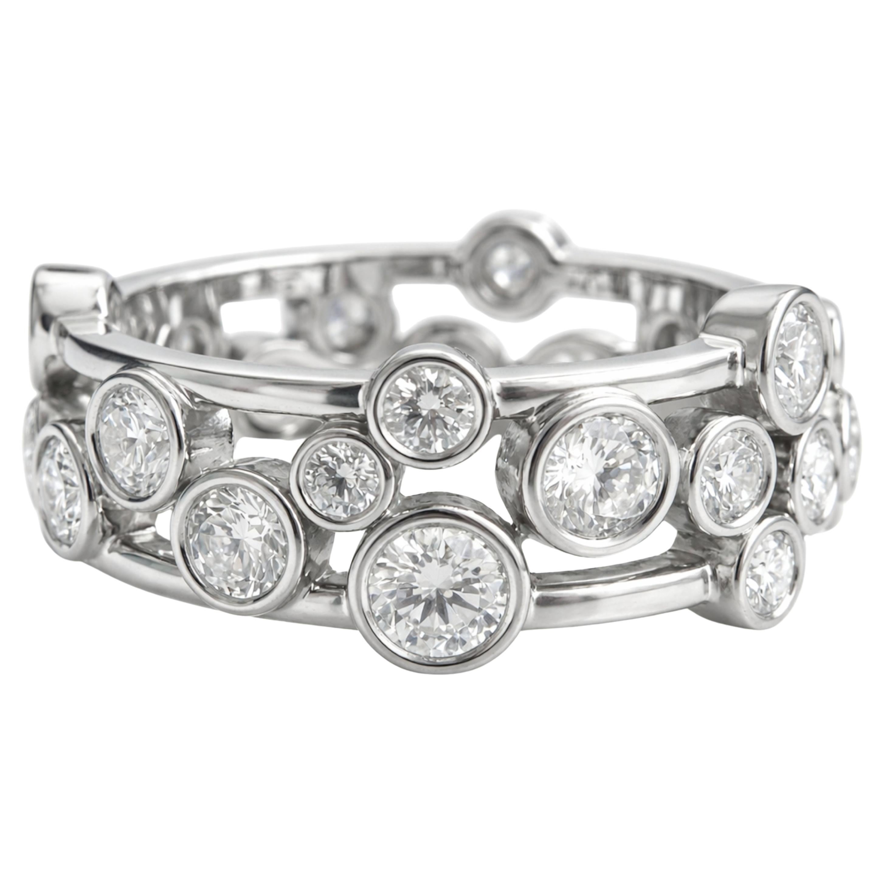Tiffany 
Co. Platinum Bezel-Set Diamond Eternity Band Ring For Sale