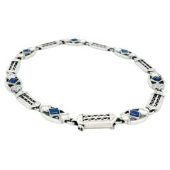Tiffany & Co. Platinum Bracelet with Sapphire and Diamond Accents
