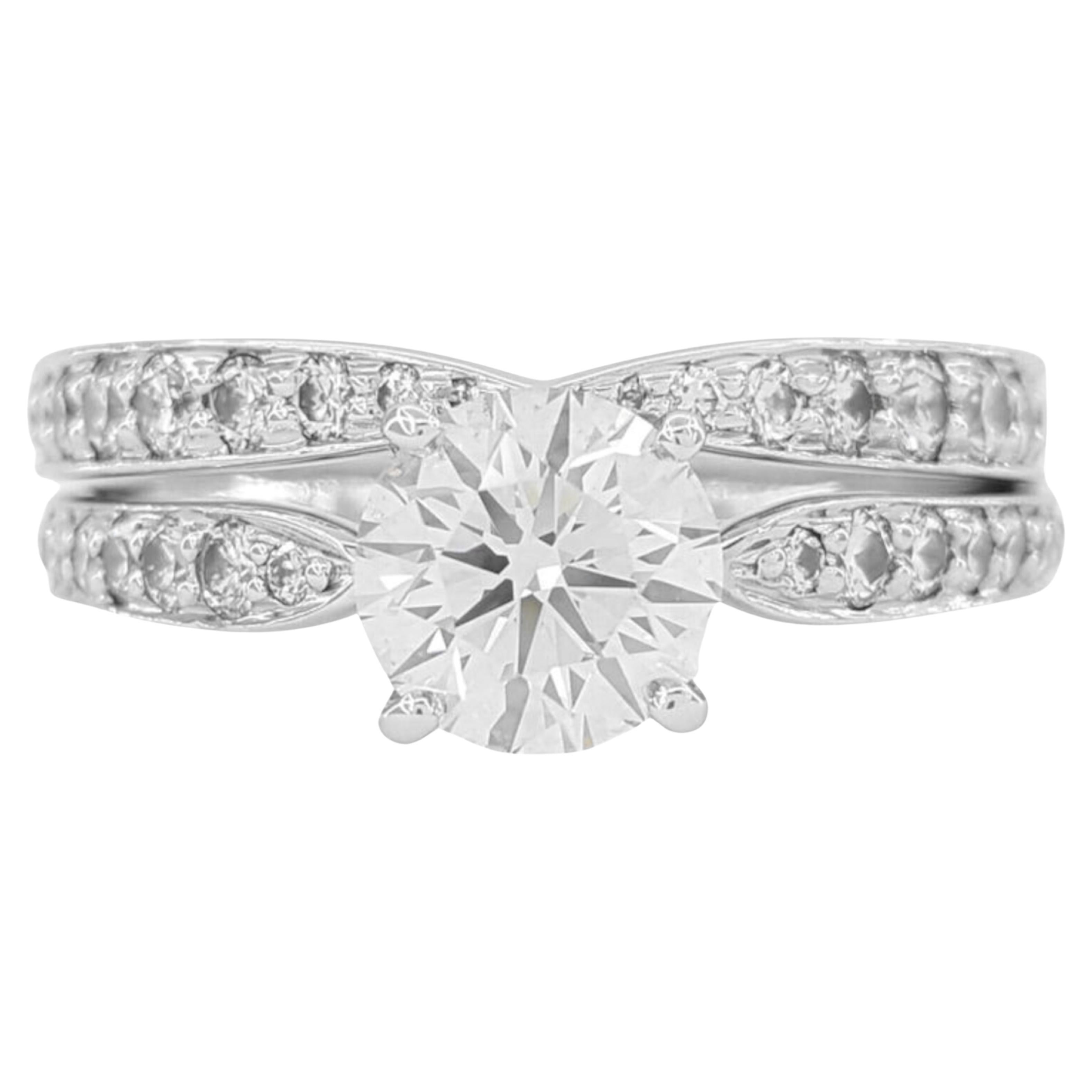 Tiffany & Co. Platinum Channel-Set Diamond Engagement Ring and Band Set
