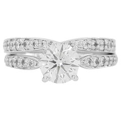 Tiffany & Co. Platinum Channel-Set Diamond Engagement Ring and Band Set
